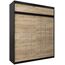 Kryspol Schwebetürenschrank York 200 cm Kleiderschrank mit Kleiderstange und Einlegeboden Schlafzimmer- Wohnzimmerschrank Schiebetüren Modern Design (Schwarz + Sonoma mit Erweiterung)