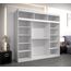 Kryspol Schwebetürenschrank York 250 cm Kleiderschrank mit Kleiderstange und Einlegeboden Schlafzimmer- Wohnzimmerschrank Schiebetüren Modern Design (Weiß + Sonoma mit Erweiterung)