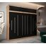 Kryspol Schwebetürenschrank York 250 cm Kleiderschrank mit Kleiderstange und Einlegeboden Schlafzimmer- Wohnzimmerschrank Schiebetüren Modern Design (Artisan Eiche + Schwarz mit Erweiterung)