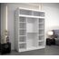 Kryspol Schwebetürenschrank York 180 cm Kleiderschrank mit Kleiderstange und Einlegeboden Schlafzimmer- Wohnzimmerschrank Schiebetüren Modern Design (Weiß + Schwarz mit Erweiterung)