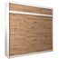 Kryspol Schwebetürenschrank York 250 cm Kleiderschrank mit Kleiderstange und Einlegeboden Schlafzimmer- Wohnzimmerschrank Schiebetüren Modern Design (Weiß + Artisan Eiche mit Erweiterung)