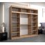 Kryspol Schwebetürenschrank York 250 cm Kleiderschrank mit Kleiderstange und Einlegeboden Schlafzimmer- Wohnzimmerschrank Schiebetüren Modern Design (Artisan Eiche + Weiß mit Erweiterung)