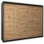 MEBLE KRYSPOL - Kleiderschrank, Schlafzimmerschrank - Schrank DREI Türen - 4 Fächer rechts, Links, 2 Stangen, Fach - Garderobenschrank York, Körperfarbe Schwarz, Frontfarbe Artisan - 250x62x200cm