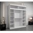 Kryspol Schwebetürenschrank York 200 cm Kleiderschrank mit Kleiderstange und Einlegeboden Schlafzimmer- Wohnzimmerschrank Schiebetüren Modern Design (Weiß + Schwarz mit Erweiterung)