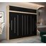 Kryspol Schwebetürenschrank York 250 cm Kleiderschrank mit Kleiderstange und Einlegeboden Schlafzimmer- Wohnzimmerschrank Schiebetüren Modern Design (Sonoma + Schwarz mit Erweiterung)