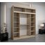 Kryspol Schwebetürenschrank York 200 cm Kleiderschrank mit Kleiderstange und Einlegeboden Schlafzimmer- Wohnzimmerschrank Schiebetüren Modern Design (Sonoma mit Erweiterung)