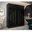 Kryspol Schwebetürenschrank York 200 cm Kleiderschrank mit Kleiderstange und Einlegeboden Schlafzimmer- Wohnzimmerschrank Schiebetüren Modern Design (Schwarz mit Erweiterung)