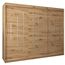MEBLE KRYSPOL - Kleiderschrank, Schlafzimmerschrank - Schrank DREI Türen - 4 Fächer rechts, Links, 2 Stangen, Fach - Garderobenschrank York, Körperfarbe Artisan, Frontfarbe Artisan - 250x62x200cm