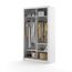 Schwebetürenschrank Kleiderschrank AR06 ARTI Garderobenschrank mit Spiegel Schiebetürenschrank (Weiß Matt)