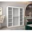 MEBLE KRYSPOL - Kleiderschrank, Schlafzimmerschrank - Schrank Zwei Türen - 4 Fächer rechts, Links, 2 Stangen, Fach - Garderobenschrank York, Körperfarbe Weiß, Frontfarbe Weiß - 180x62x200cm
