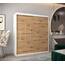 MEBLE KRYSPOL - Kleiderschrank, Schlafzimmerschrank - Schrank Zwei Türen - 4 Fächer rechts, Links, 2 Stangen, Fach - Garderobenschrank York, Körperfarbe Weiß, Frontfarbe Artisan - 180x62x200cm