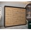 MEBLE KRYSPOL - Kleiderschrank, Schlafzimmerschrank - Schrank DREI Türen - 4 Fächer rechts, Links, 2 Stangen, Fach - Garderobenschrank York, Körperfarbe Schwarz, Frontfarbe Artisan - 250x62x200cm