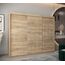 MEBLE KRYSPOL - Kleiderschrank, Schlafzimmerschrank - Schrank DREI Türen - 4 Fächer rechts, Links, 2 Stangen, Fach - Garderobenschrank York, Körperfarbe Sonoma, Frontfarbe Sonoma - 250x62x200cm