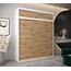 Kryspol Schwebetürenschrank York 200 cm Kleiderschrank mit Kleiderstange und Einlegeboden Schlafzimmer- Wohnzimmerschrank Schiebetüren Modern Design (Weiß + Artisan Eiche mit Erweiterung)