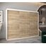 MEBLE KRYSPOL - Kleiderschrank, Schlafzimmerschrank - Schrank DREI Türen - 4 Fächer rechts, Links, 2 Stangen, Fach - Garderobenschrank York, Körperfarbe Weiß, Frontfarbe Sonoma - 250x62x200cm