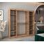 MEBLE KRYSPOL - Kleiderschrank, Schlafzimmerschrank - Schrank Zwei Türen - 4 Fächer rechts, Links, 2 Stangen, Fach - Garderobenschrank York, Körperfarbe Artisan, Frontfarbe Artisan - 200x62x200cm