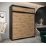 Kryspol Schwebetürenschrank York 200 cm Kleiderschrank mit Kleiderstange und Einlegeboden Schlafzimmer- Wohnzimmerschrank Schiebetüren Modern Design (Schwarz + Artisan Eiche mit Erweiterung)