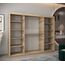 MEBLE KRYSPOL - Kleiderschrank, Schlafzimmerschrank - Schrank DREI Türen - 4 Fächer rechts, Links, 2 Stangen, Fach - Garderobenschrank York, Körperfarbe Sonoma, Frontfarbe Schwarz - 250x62x200cm