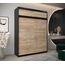 Kryspol Schwebetürenschrank York 180 cm Kleiderschrank mit Kleiderstange und Einlegeboden Schlafzimmer- Wohnzimmerschrank Schiebetüren Modern Design (Schwarz + Sonoma mit Erweiterung)