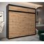 Kryspol Schwebetürenschrank York 250 cm Kleiderschrank mit Kleiderstange und Einlegeboden Schlafzimmer- Wohnzimmerschrank Schiebetüren Modern Design (Schwarz + Artisan Eiche mit Erweiterung)