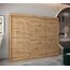 MEBLE KRYSPOL - Kleiderschrank, Schlafzimmerschrank - Schrank DREI Türen - 4 Fächer rechts, Links, 2 Stangen, Fach - Garderobenschrank York, Körperfarbe Artisan, Frontfarbe Artisan - 250x62x200cm