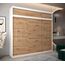Kryspol Schwebetürenschrank York 250 cm Kleiderschrank mit Kleiderstange und Einlegeboden Schlafzimmer- Wohnzimmerschrank Schiebetüren Modern Design (Weiß + Artisan Eiche mit Erweiterung)