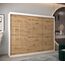 MEBLE KRYSPOL - Kleiderschrank, Schlafzimmerschrank - Schrank DREI Türen - 4 Fächer rechts, Links, 2 Stangen, Fach - Garderobenschrank York, Körperfarbe Weiß, Frontfarbe Artisan - 250x62x200cm