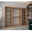 MEBLE KRYSPOL - Kleiderschrank, Schlafzimmerschrank - Schrank DREI Türen - 4 Fächer rechts, Links, 2 Stangen, Fach - Garderobenschrank York, Körperfarbe Artisan, Frontfarbe Weiß - 250x62x200cm