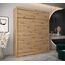 Kryspol Schwebetürenschrank York 200 cm Kleiderschrank mit Kleiderstange und Einlegeboden Schlafzimmer- Wohnzimmerschrank Schiebetüren Modern Design (Artisan Eiche mit Erweiterung)