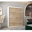 MEBLE KRYSPOL - Kleiderschrank, Schlafzimmerschrank - Schrank Zwei Türen - 4 Fachböden, 2 Stangen, Fachboden - Garderobenschrank York, Körperfarbe Weiß, Frontfarbe Sonoma - 150x62x200cm