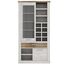 FORTE DURO Vitrine mit 1 Tür, 1 Glastür und 1 Schublade, Holzwerkstoff, Pnie Weiß /Antikeiche, 109,8 x 212 x 41,3 cm