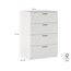 Iconico Home MIK Traditional, Kommode mit 4 Schubladen, Schlafzimmer, Jugendzimmer, Studio, Hobby, 80 x 44,5 x 113 cm, Weiß