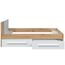 Habitdesign, Einzelbett für Kinder und Jugendliche mit 2 Schubladen, modernes Design in Artik Weiß und Nodi-Eiche, viel Stauraum, Maße: 97 x 77 x 196 cm (B x H x T), Modell Noa (ohne Lattenrost)
