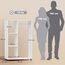 HOMCOM Kleiderschrank auf Rollen, Mobile Garderobe, 1 Kleiderstange, 3 Regale, Garderobenschrank, Rollbarer Kleiderständer für Flur, Schlafzimmer, 80 x 40 x 128 cm, Weiß