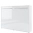 Schrankbett Concept PRO Horizontal, Wandklappbett, Bettschrank, Wandbett, Schrank mit integriertem Klappbett, Funktionsbett (140 x 200 cm, Weiß/Weiß Hochglanz, Horizontal)