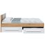 Habitdesign, Einzelbett für Kinder und Jugendliche mit 2 Schubladen, modernes Design in Artik Weiß und Nodi-Eiche, viel Stauraum, Maße: 97 x 77 x 196 cm (B x H x T), Modell Noa (ohne Lattenrost)