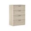 Iconico Home MIK Traditional, Kommode mit 4 Schubladen auf Rollschienen, mit ergonomischem Griff, Eiche, Spanplatte, 80 x 44,5 x 113 cm