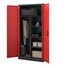 Jan Nowak Metallschrank 185 x 90 x 45 cm | Büroschrank Abschließbar mit Kleiderstange, Pulverbeschichtung | Aufbewahrungsschrank Umkleideschrank Spind Kleiderstange | Anthrazit-Rot