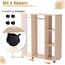HOMCOM Kleiderschrank auf Rollen, Mobile Garderobe, 1 Kleiderstange, 3 Regale, Garderobenschrank für Flur, Schlafzimmer, 80 x 40 x 128 cm, Natur
