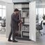 Jan Nowak Metallschrank 185 x 90 x 45 cm | Büroschrank Abschließbar mit Kleiderstange, Pulverbeschichtung | Aufbewahrungsschrank Umkleideschrank Spind Kleiderstange | Anthrazit-Weiß