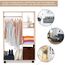 HOMCOM Kleiderschrank auf Rollen, Mobile Garderobe, 1 Kleiderstange, 3 Regale, Garderobenschrank für Flur, Schlafzimmer, 80 x 40 x 128 cm, Natur