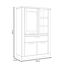 FORTE DURO Highboardvitrine mit 2 Türen, 1 Glastür und 1 Schublade, Holzwerkstoff, Pnie Weiß /Antikeiche, 109,8 x 160,3 x 41,3 cm