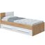 Habitdesign, Einzelbett für Kinder und Jugendliche mit 2 Schubladen, modernes Design in Artik Weiß und Nodi-Eiche, viel Stauraum, Maße: 97 x 77 x 196 cm (B x H x T), Modell Noa (ohne Lattenrost)