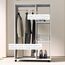 HOMCOM Kleiderschrank auf Rollen, Mobile Garderobe, 1 Kleiderstange, 3 Regale, Garderobenschrank, Rollbarer Kleiderständer für Flur, Schlafzimmer, 80 x 40 x 128 cm, Weiß