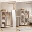 HOMCOM Kleiderschrank auf Rollen, Mobile Garderobe, 1 Kleiderstange, 3 Regale, Garderobenschrank, Rollbarer Kleiderständer für Flur, Schlafzimmer, 80 x 40 x 128 cm, Weiß