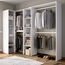 Dmora - Großer Kleiderschrank Quadro, Struktur für begehbaren Eckkleiderschrank, offener Eckkleiderbügel, 228 x 79 x 187 cm, Weiß