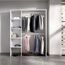 Dmora - Großer Kleiderschrank Makalu, Struktur für begehbaren Kleiderschrank, offener Kleiderbügel, 140 x 40 x 187 cm, Weiß