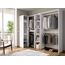 Dmora - Großer Kleiderschrank Quadro, Struktur für begehbaren Eckkleiderschrank, offener Eckkleiderbügel, 228 x 79 x 187 cm, Weiß