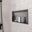 VEVOR Duschnische, 10,16x33,02x63,5 cm, versenkte Wandnische mit LED-Streifen, Shampoo-Aufbewahrungs-Organizer aus Edelstahl, langlebig, schwarz für Badezimmer