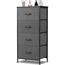 DUMOS Kommode mit Schubladen - kommoden & Sideboards für Schlafzimmer Geeignet, Komodenschrank mit 4 Schubladen, Stoffkommode mit Stabilem Stahlrahmen, Ideal für Schlafzimmer, Wohnzimmer (Grau)